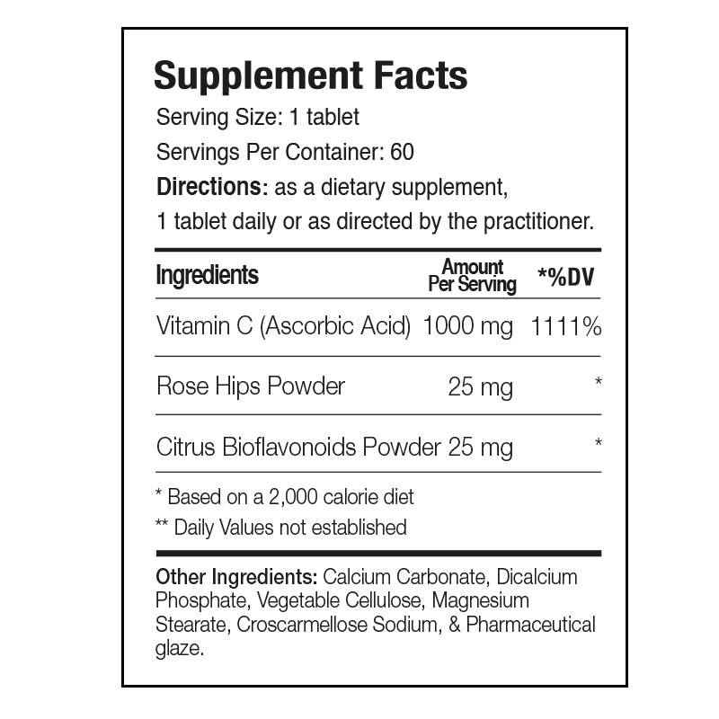 Vitamin C: 1000mg